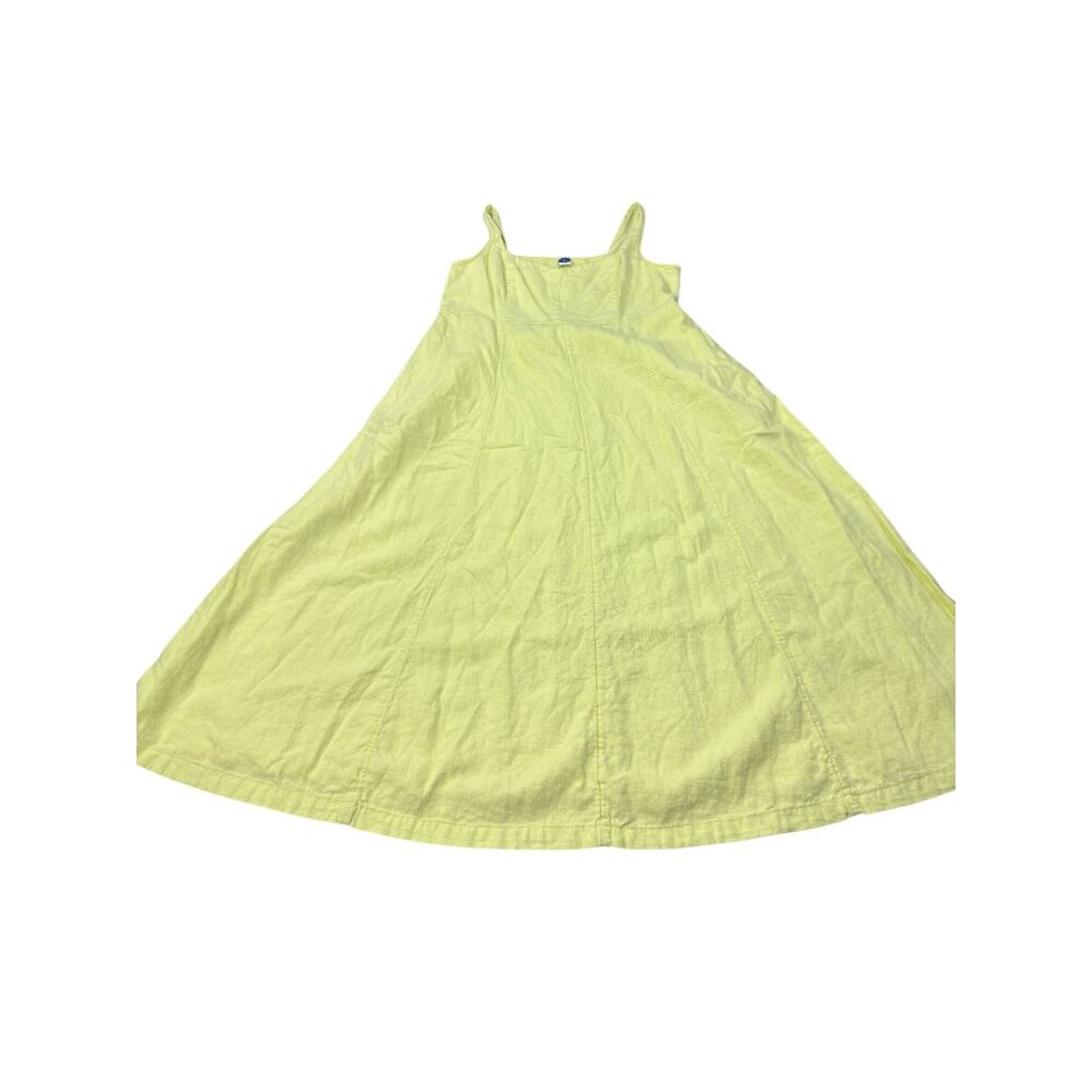 Old Navy Womens Yellow Linen Blend Sundress Sleeveless Smocked Back Size M - Picture 6 of 11